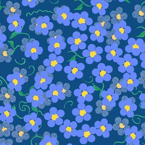 forget-me-nots - blue on blue