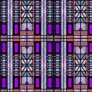 Stained Glass Art Deco in Purple and Pink 