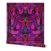 Victorian Stained Glass in Purple and Pink 