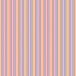 Thin Stripes, apricot, brown, pink, peach, teal, purple