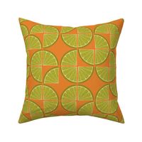 Lime Twist - vibrant lime green on orange