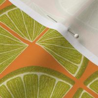 Lime Twist - vibrant lime green on orange