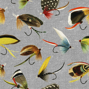 Fishing Flies Fabric, Wallpaper and Home Decor