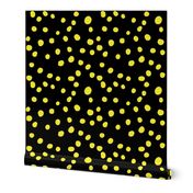 Pop Stripe Co-ordinates Dots Black and Yellow - small scale