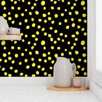 Pop Stripe Co-ordinates Dots Black and Yellow - small scale