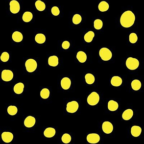 Pop Stripe Co-ordinates Dots Black and Yellow - small scale