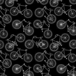 Vintage Bicycles On Black