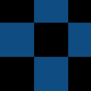 Three Inch Classic Blue and Black Checkerboard Squares
