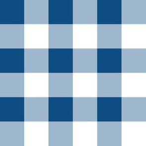 One Inch Classic Blue and White Gingham Check
