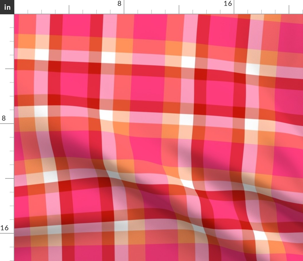 Meggy Plaid / Pink Orange Red 