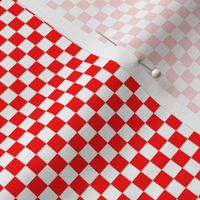 Quarter Inch Red and White Checkerboard Squares