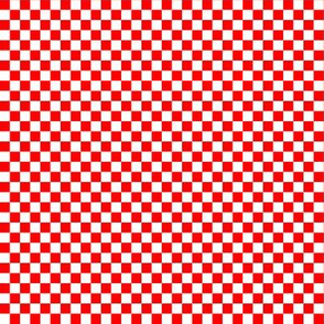 Quarter Inch Red and White Checkerboard Squares