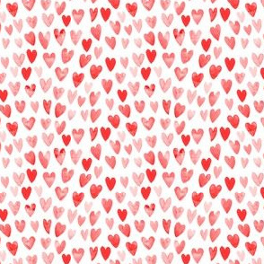 TINY  - watercolor valentines fabric watercolour heart fabrics valentine design