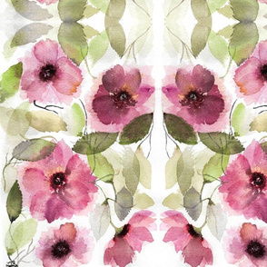 Watercolor pressed flowers