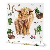 18x18" highland cow farm patch 