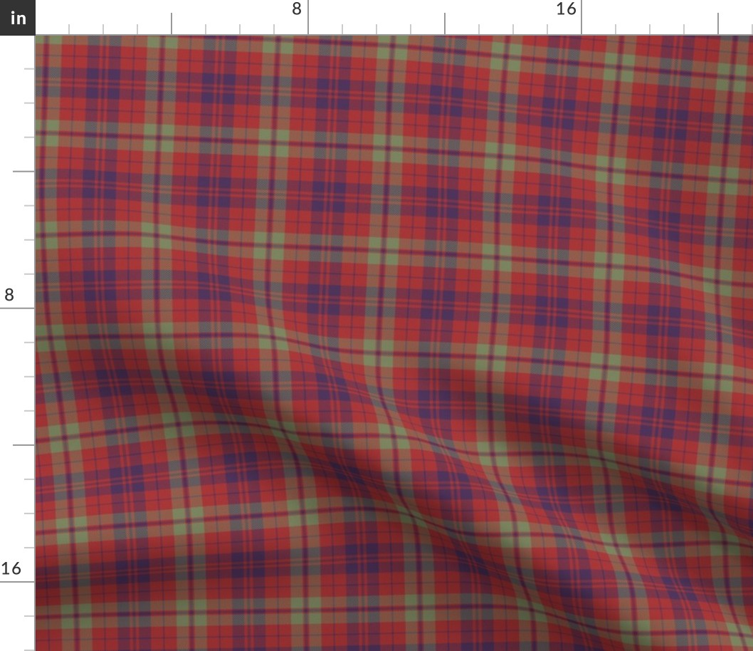 Lovat or Fraser tartan variant, 3" muted