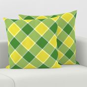 Jacobite coat check, 6" diagonal, yellow and green