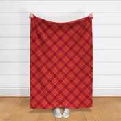 Jacobite coat check, 6" diagonal, ruby red