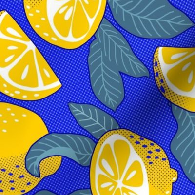 Large scale • Juice Lemons Blue Fruit - Lemons Pop Art 