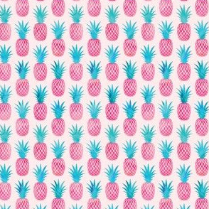 (small scale) pineapples - watercolor pink on pink C19BS