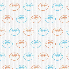 Kids Football Pattern in Orange & Blue