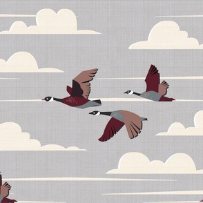 GAGGLE OF GEESE - TEXTURED GRAY
