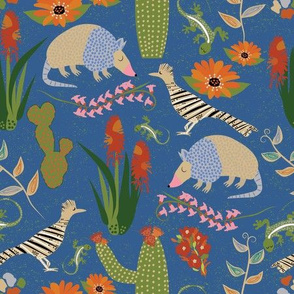 Armadillo/ cactus / blue 