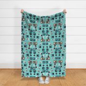 Turquoise Atomic Fabric-03