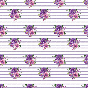 Purple Roses on Stripes