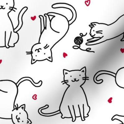 Kitties with Hearts