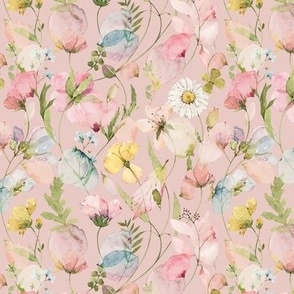 Botanical Spring Flowers -047-Pink