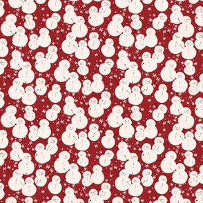 Little Tumbling Snowmen in red