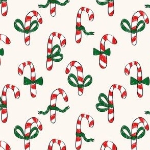 Candy Cane Half-Drop with green ribbons