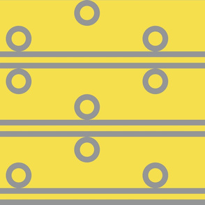 12 Inch Ultimate Gray Circles and Stripes on Illuminating Yellow