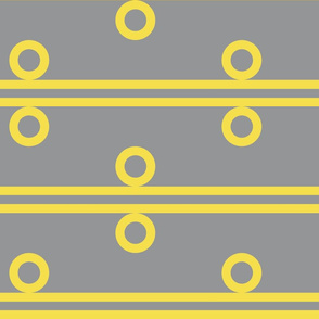 12 Inch Illuminating Yellow Circles and Stripes on Ultimate Gray