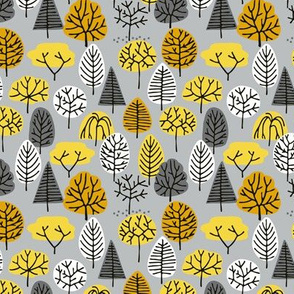 simple yellow trees (grey)