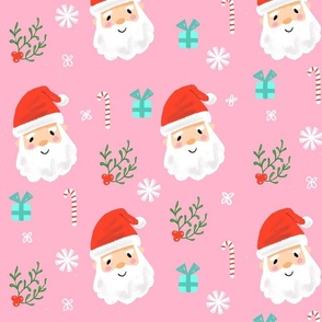 Santa Claus Pink Pattern