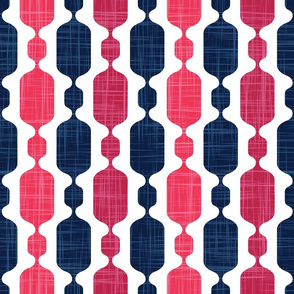 Normal scale // Meowsome 70s columns (coordenate) // beet pink and navy blue with linen texture