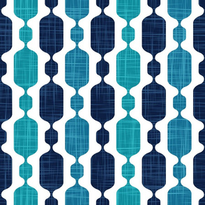 Normal scale // Meowsome 70s columns (coordenate) // teal blue lagoon and navy blue with linen texture