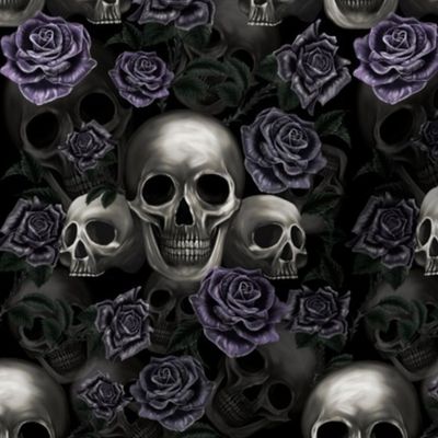 Skulls and metalic roses