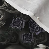 Skulls and metalic roses