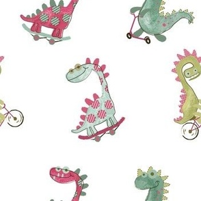 Cute Dinosaurs Kids, baby, children watercolor, hand painted look for nursery, bedroom, romper, babygrow, blanket