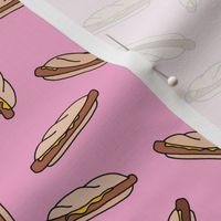 Pop art hotdog snack illustration fast food print pink girls