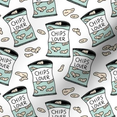 Little bags of crisps chips lovers pop art snack illustration food design