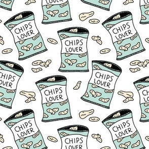 Little bags of crisps chips lovers pop art snack illustration food design
