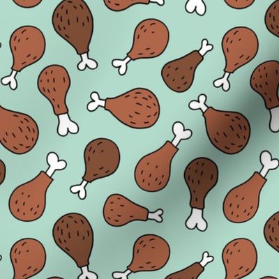 Turkey legs meat lovers snack food illustration pop art print mint