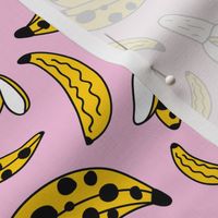 Bright pop art style banana food snack sugar rush pink yellow girls