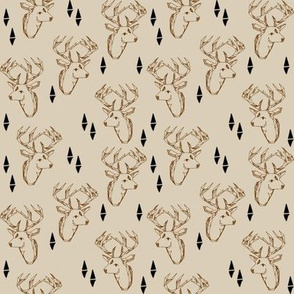 geo deer head // deer head geometric deer andrea lauren fabric