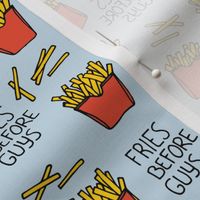 Fries before guys female friendship illustration pop art food design yellow red blue