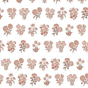 wildflower chart - wildflowers, floral wallpaper, woodcut wallpaper, linocut wallpaper, wildflower paper -  sepia